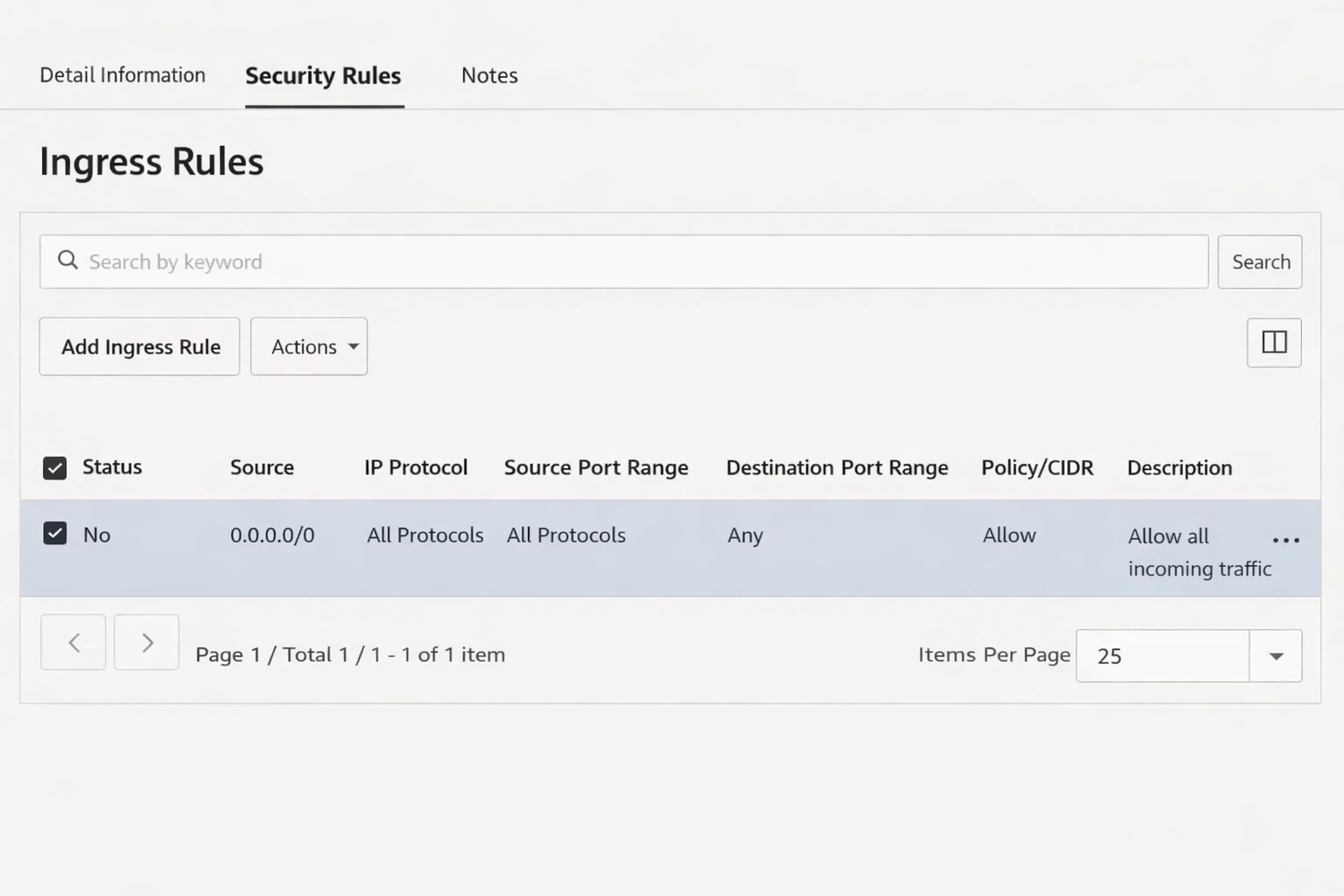 OCI Firewall Configuration